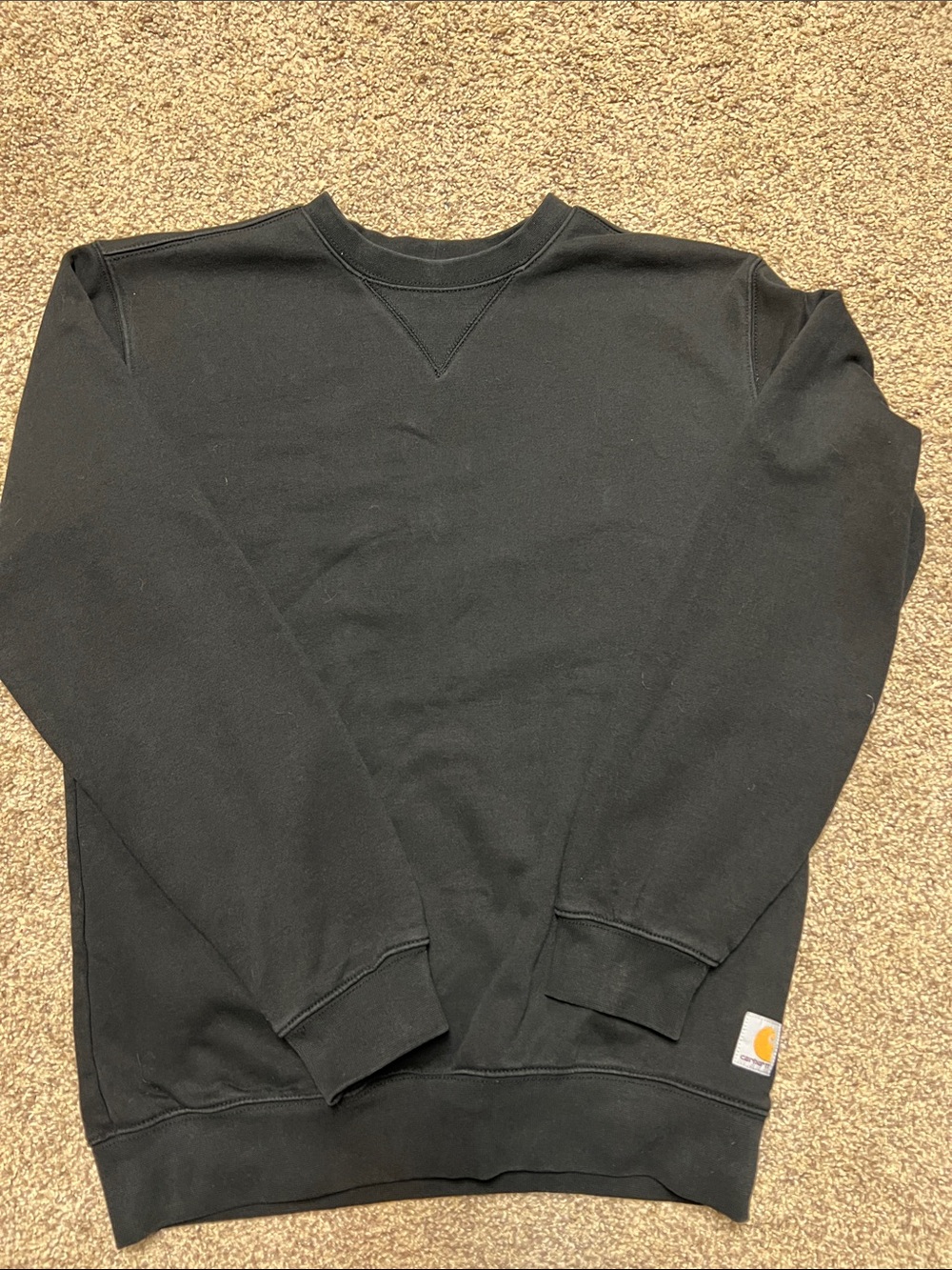 Carhartt Black Crewneck Sweatshirt with Logo Patch